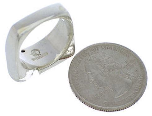 Southwestern Sterling Silver Multicolor Ring Size 6-1/4 UX39891